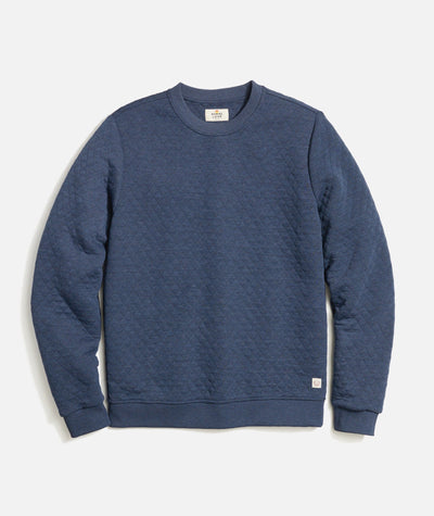 Men's Corbet Quilted Crewneck in Navy