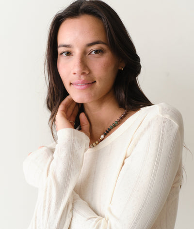 Lexi Pointelle Longsleeve Crew Tee