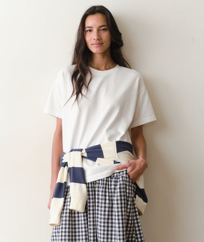 Luxe Sueded Oversized Crew Tee