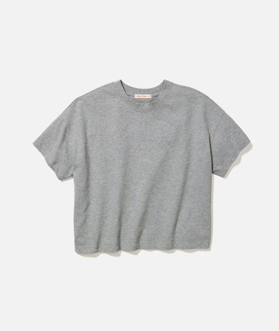 Women's Luxe Jersey Crew Tee in Heather Grey