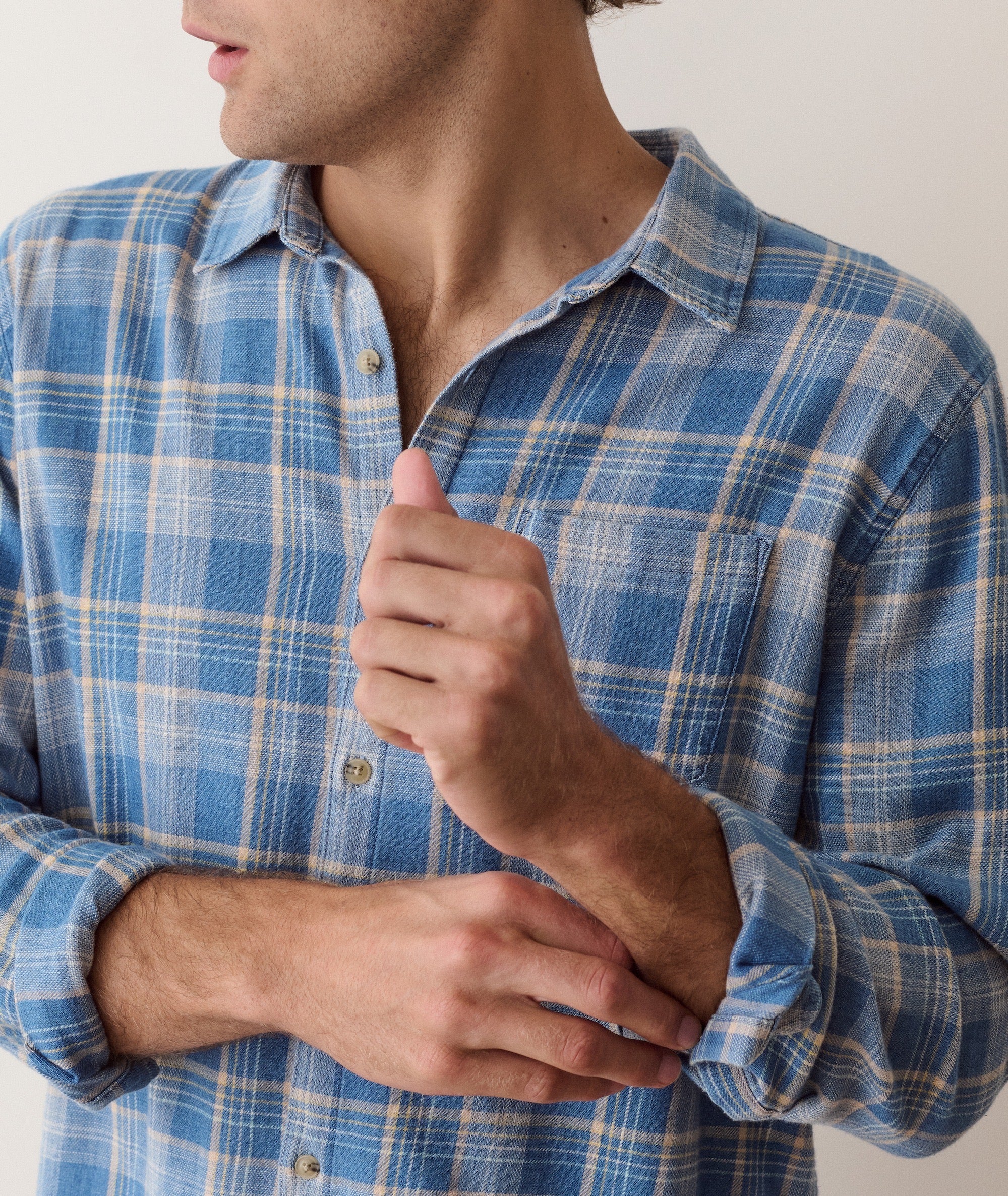 Stretch Selvage Long Sleeve Shirt