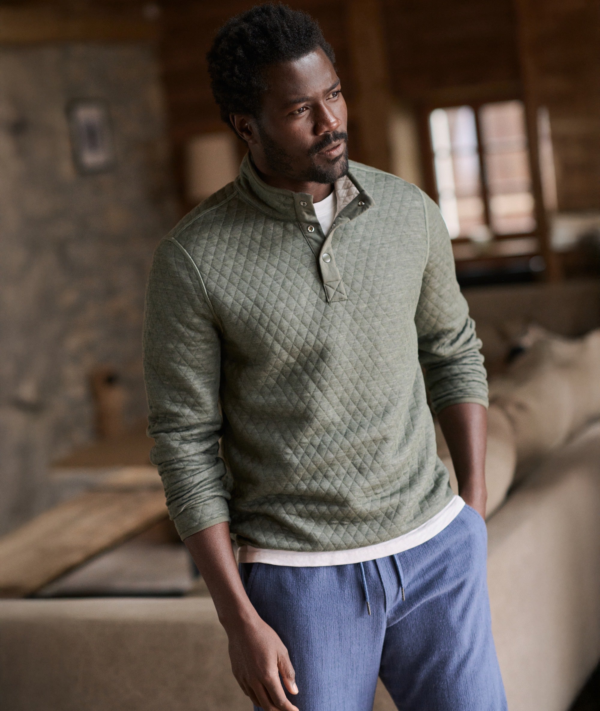 Corbet Quilted Reversible Pullover