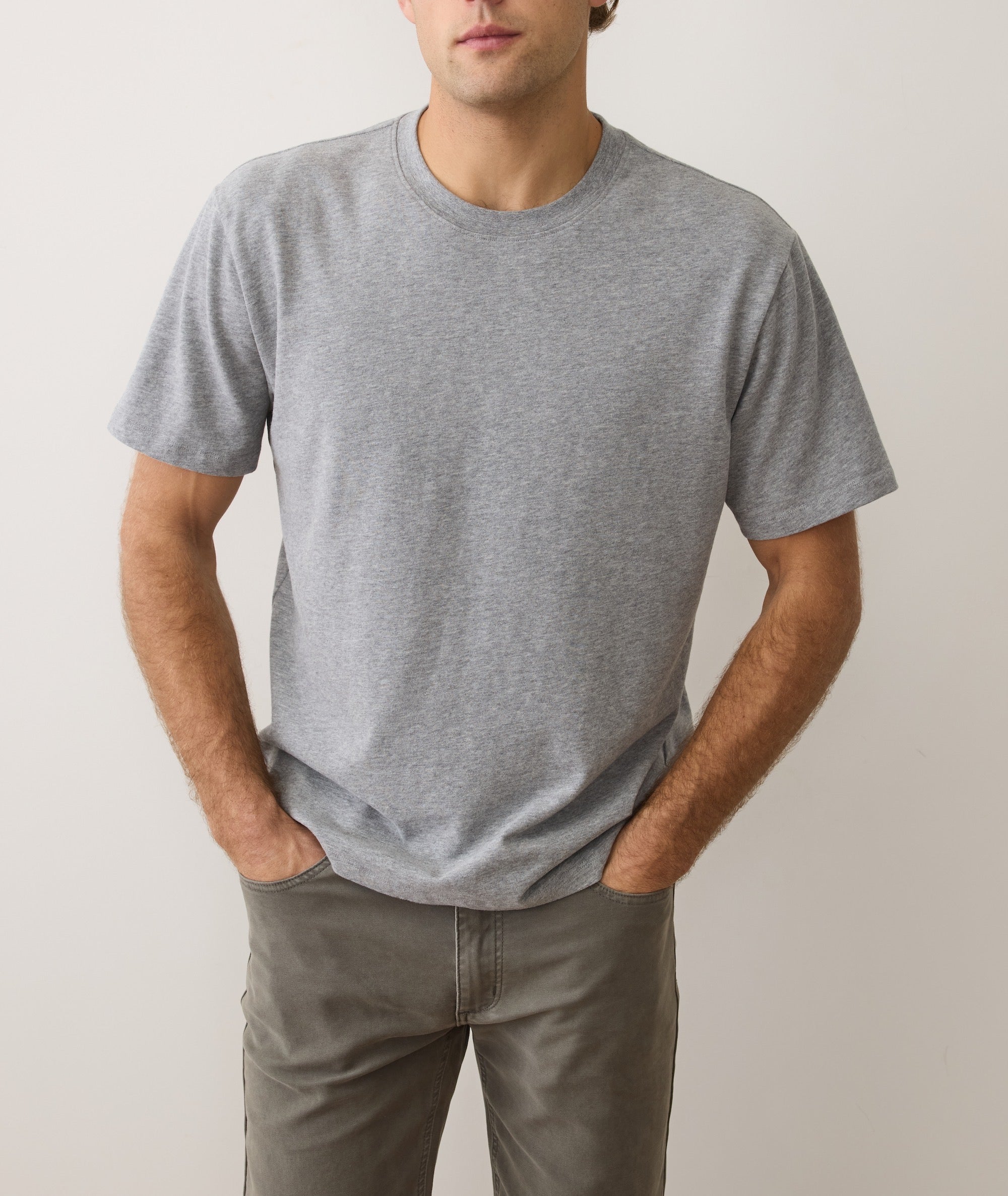 Men's Luxe Jersey Relaxed Tee in Heather Grey