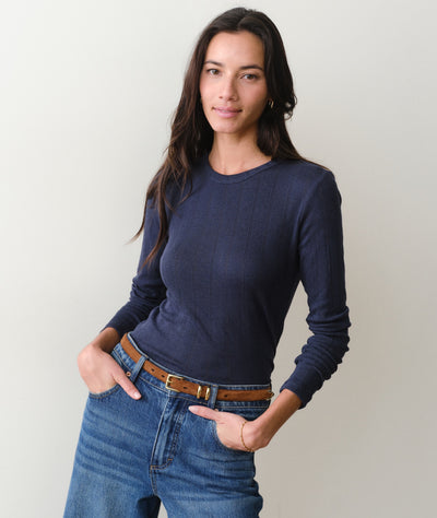 Lexi Pointelle Longsleeve Crew Tee