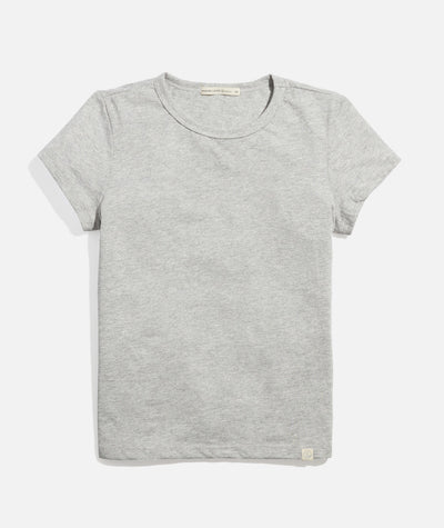 Women's Re-Spun Signature Crew in Light Heather Grey
